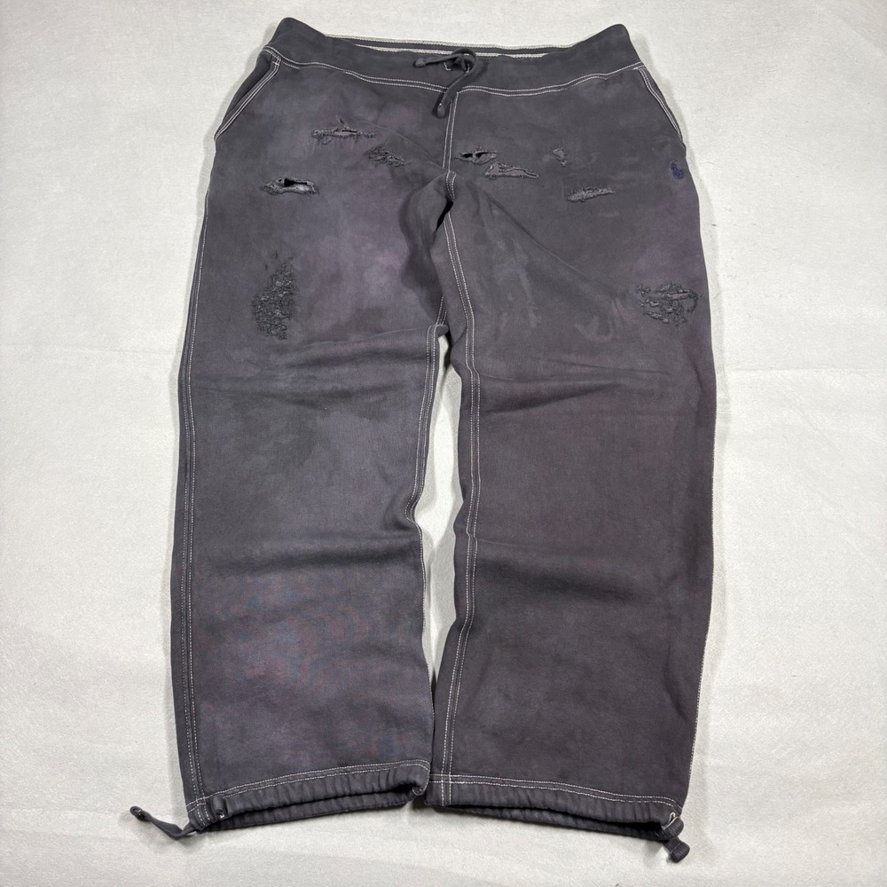 Polo Ralph Lauren Custom Distressed Dye Sweatpants Mens Large Gray Pony Logo